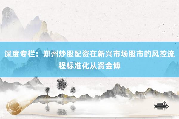 深度专栏：郑州炒股配资在新兴市场股市的风控流程标准化从资金博