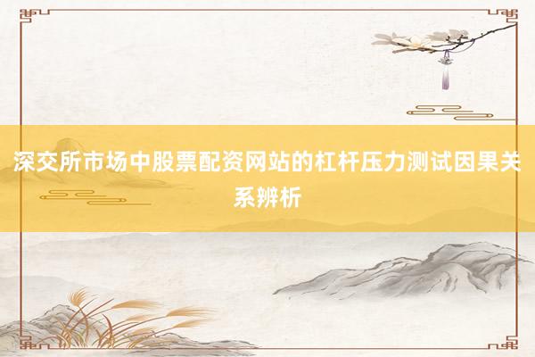 深交所市场中股票配资网站的杠杆压力测试因果关系辨析